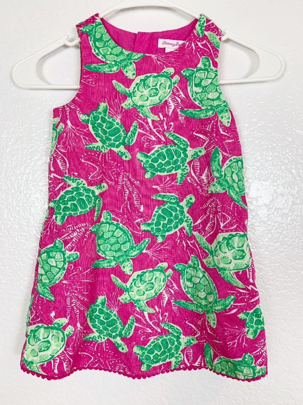 Tommy Bahama Little Girls Pink Turtle Print Dress Size US 4 Tropical Preppy